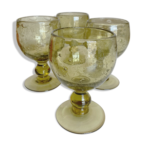 Set de 4 verres de Biot vert kaki