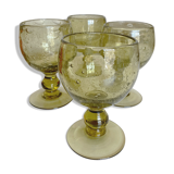 Set of 4 glasses of khaki green Biot