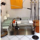 Orbiter floor lamp with pendulum and counterweight chrome steel sonnemans