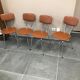 4 chaises métal et skai marron