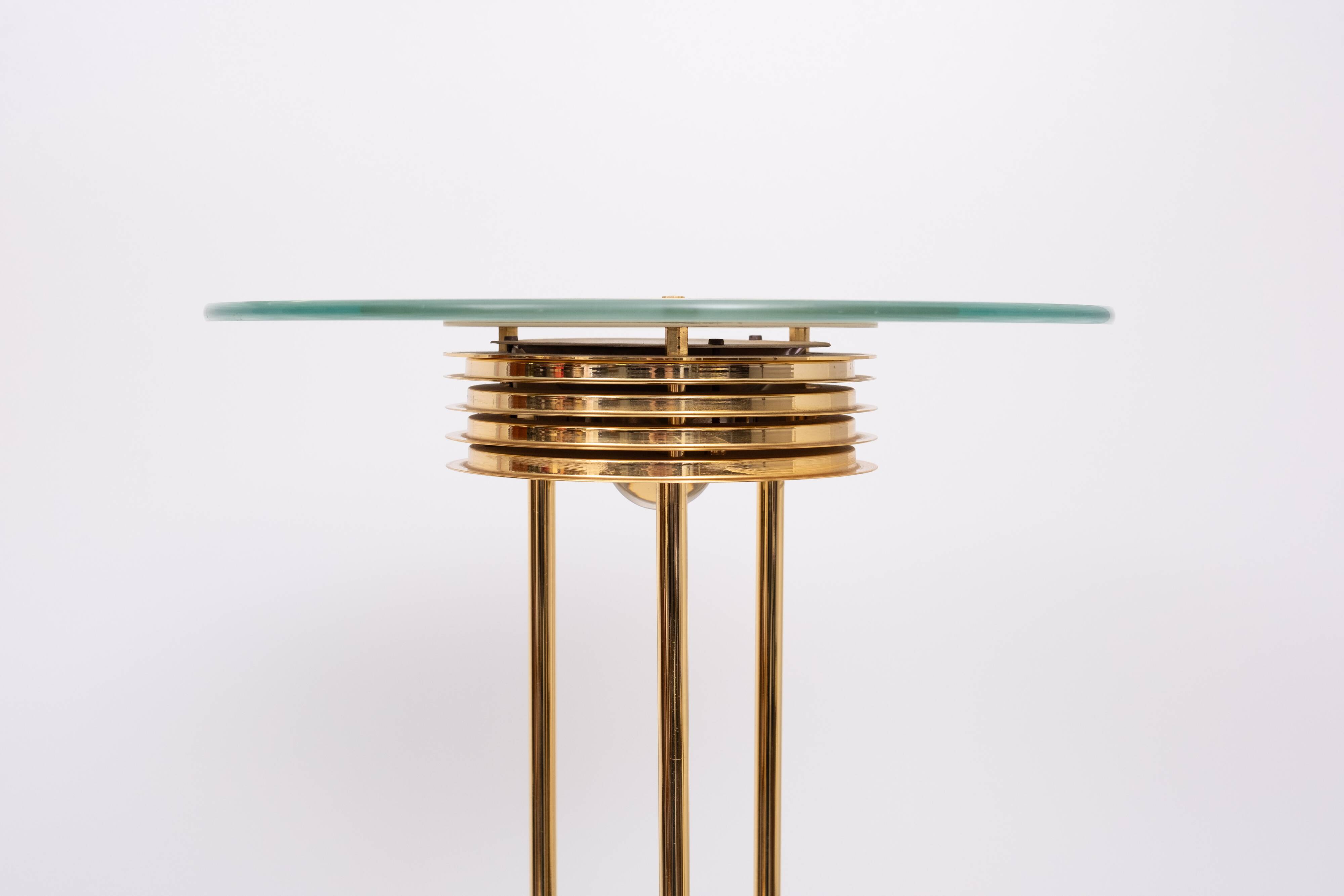 Impressive Large Brass Halogen floor lamp 1980s