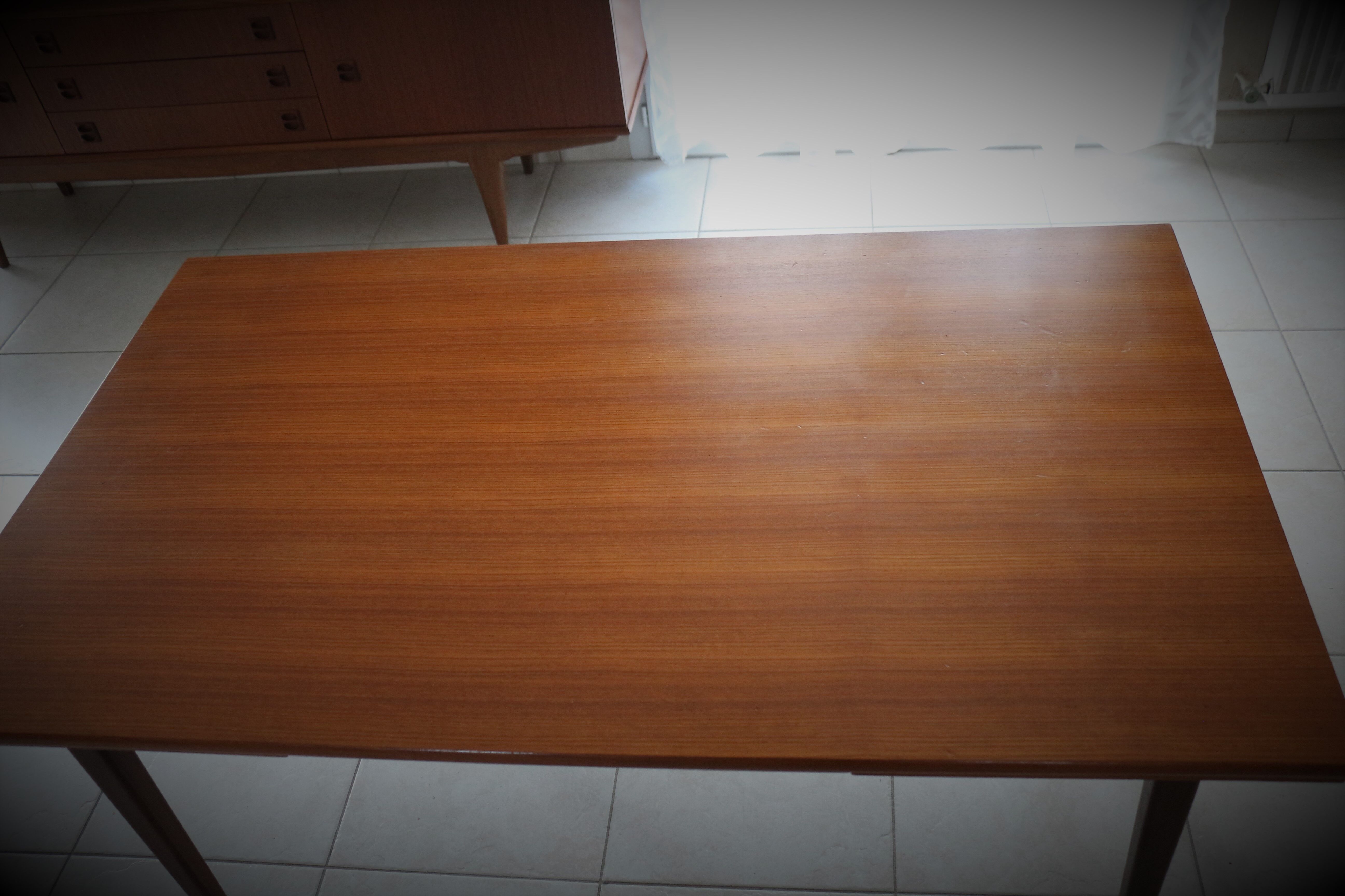 Scandinavian table in teak and teak veneer