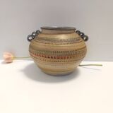 Modeled and Hand-Painted Earthenware Vase by Italica Ars, Florence, Italy