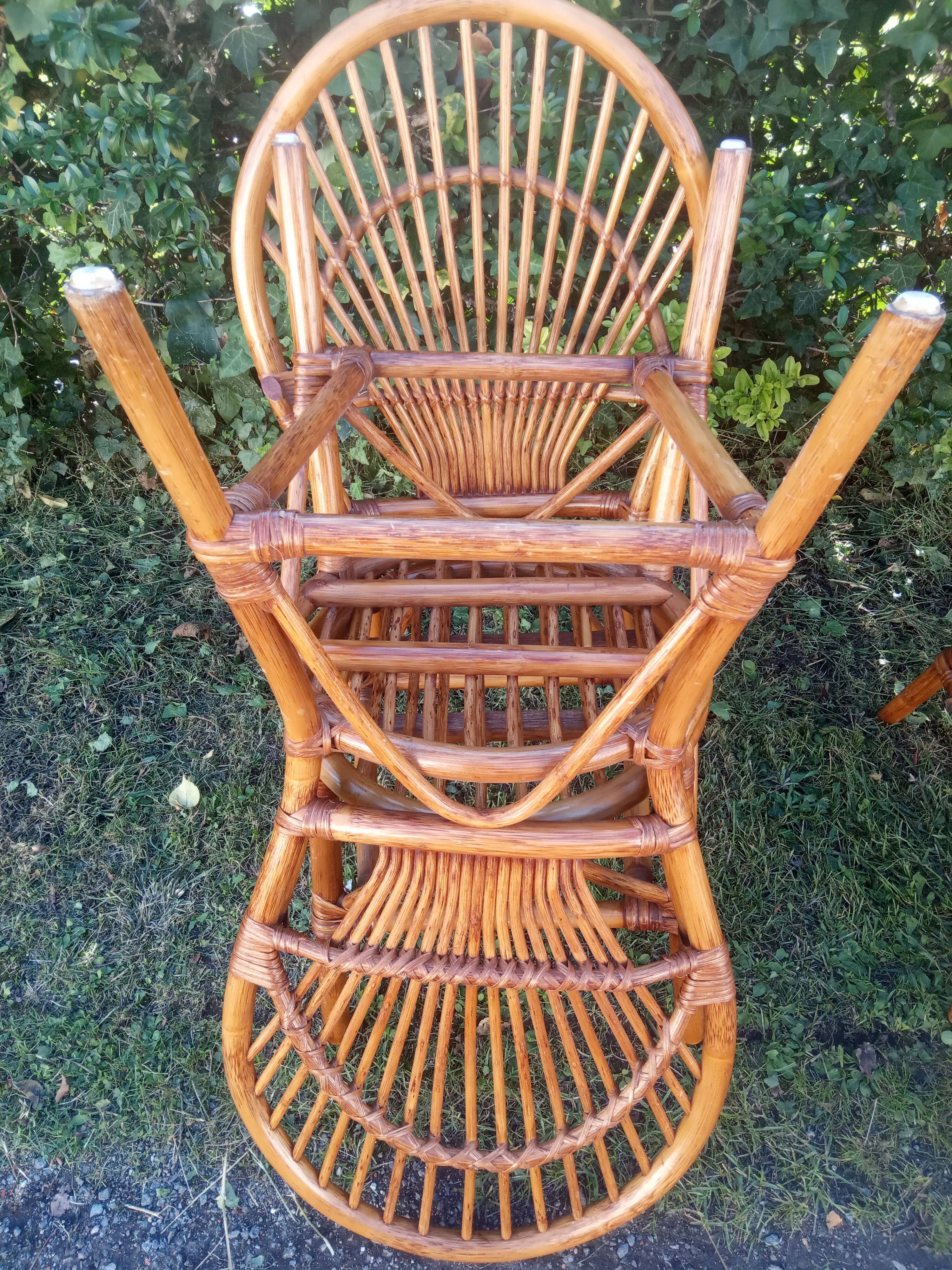 Chaises rotin vintage