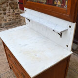 Art Nouveau dressing table dresser in carved oak, France, circa 1910