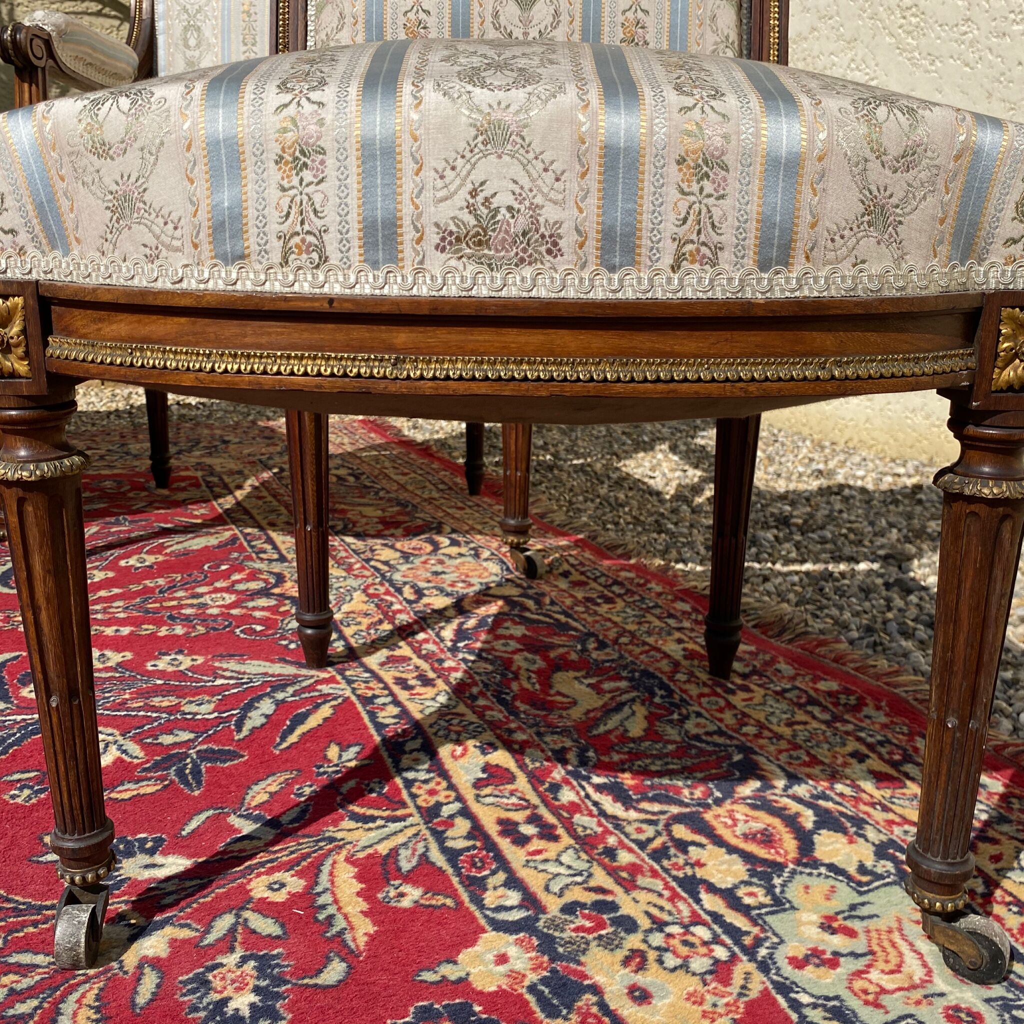 Salon 7 pièces acajou & bronze style Louis XVI