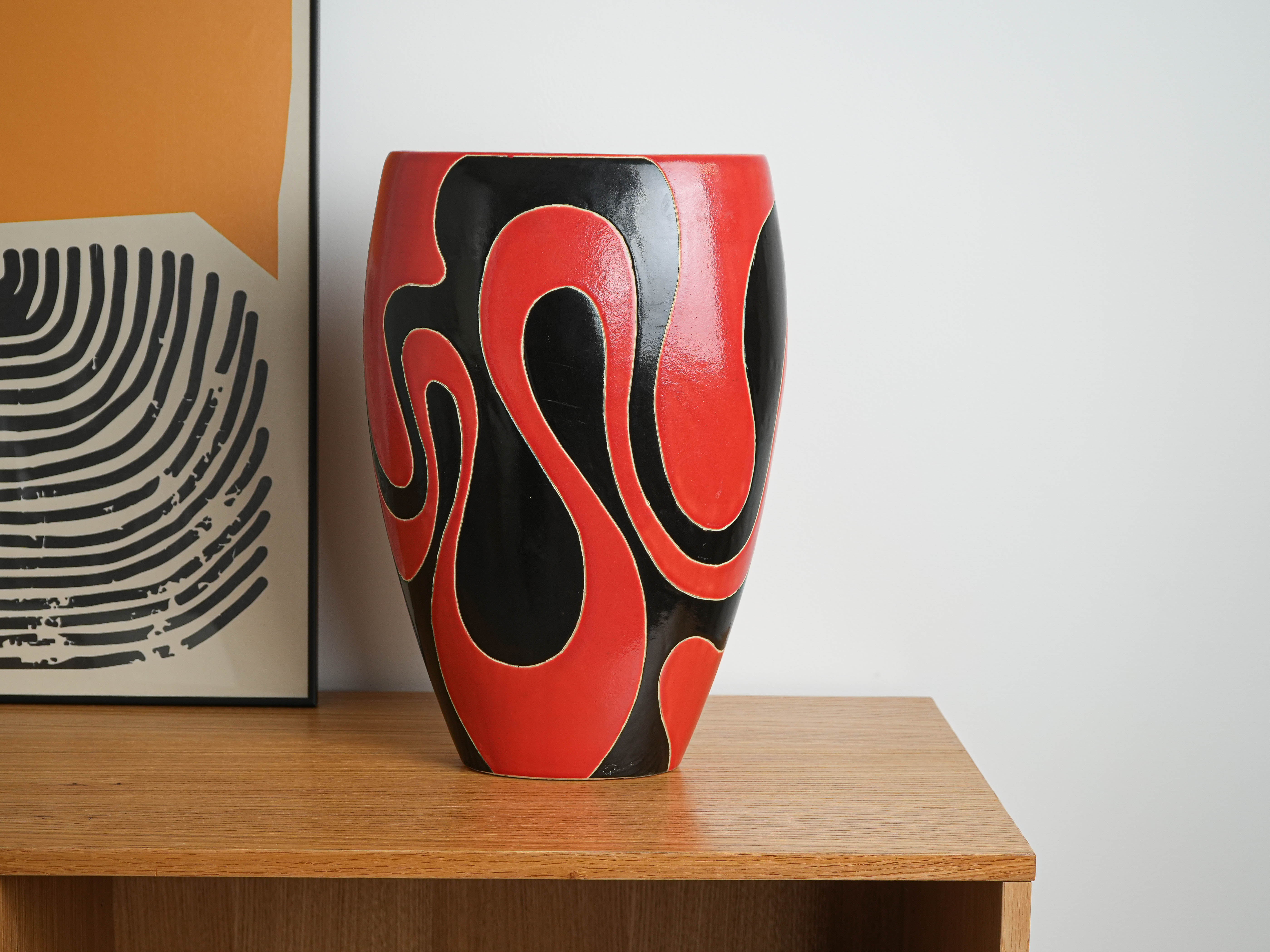 Ceramic vase, Italian design, 1970s, made in Italy