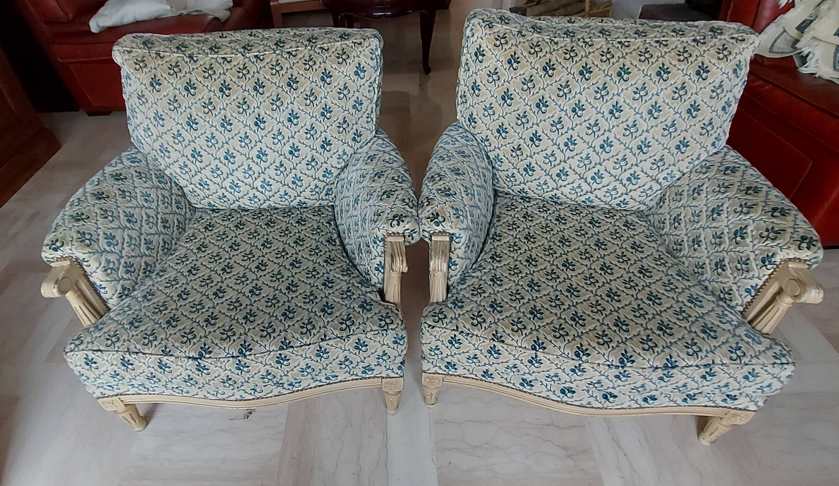 2 Louis XVI style Bergères