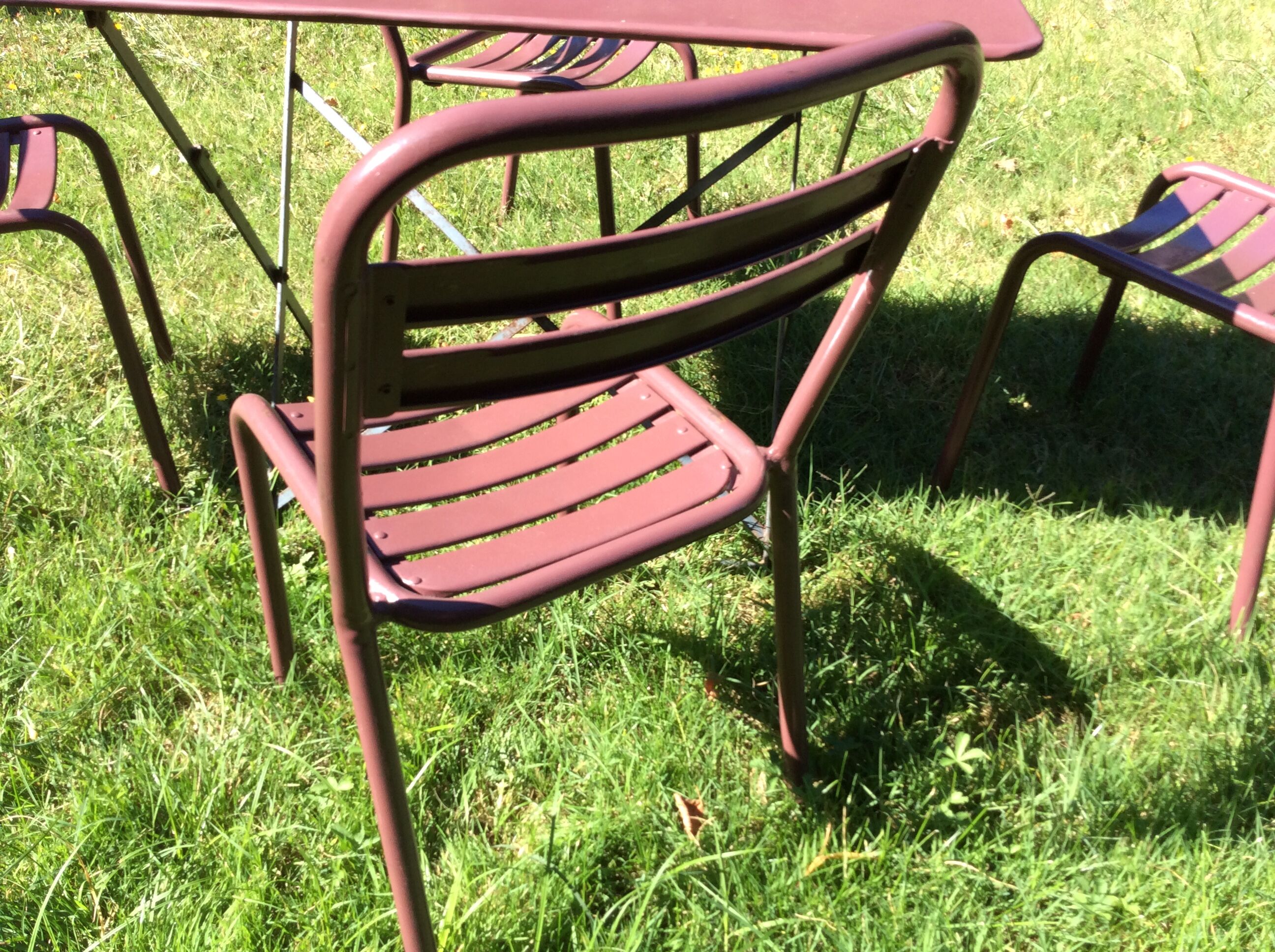 Série de 4 chaises en métal