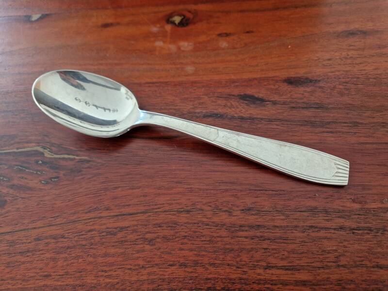 Christofle - Cirta model table spoon in Art Deco silver-plated metal