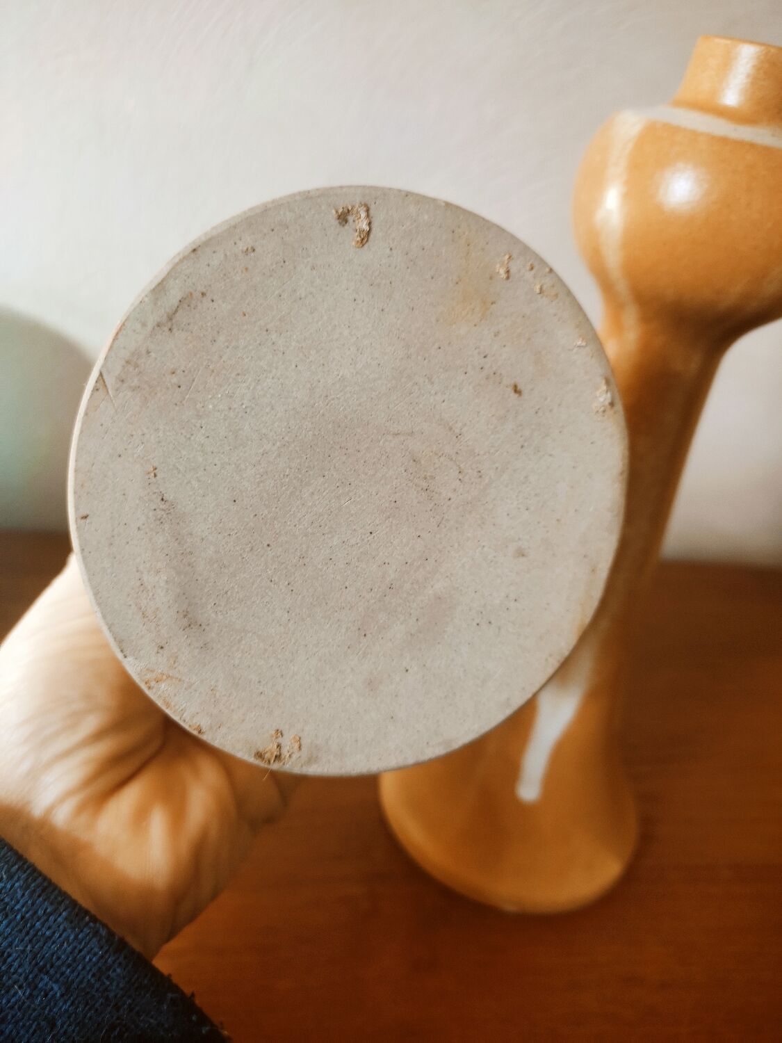 Duo de bougeoirs en grès satiné