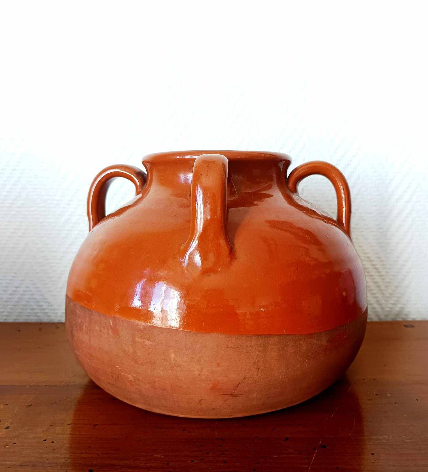 Vintage glazed pottery vase