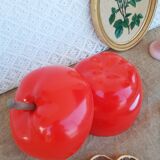 Seau pomme à glacons rouge vintage
