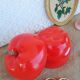 Seau pomme à glacons rouge vintage
