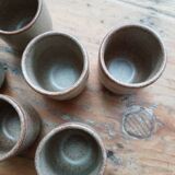 Set of 6 stoneware egg cups
