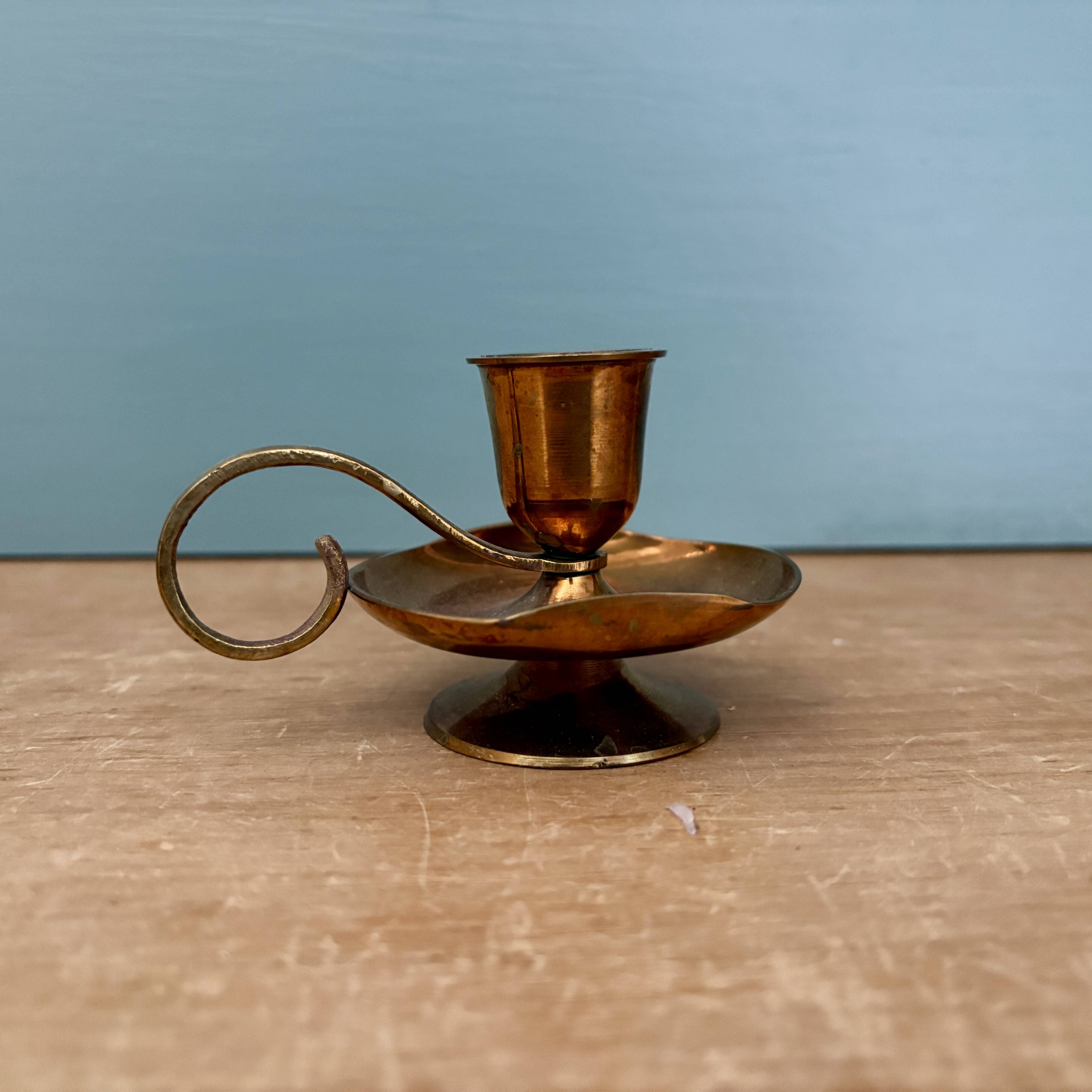Antique brass candlestick (B3)