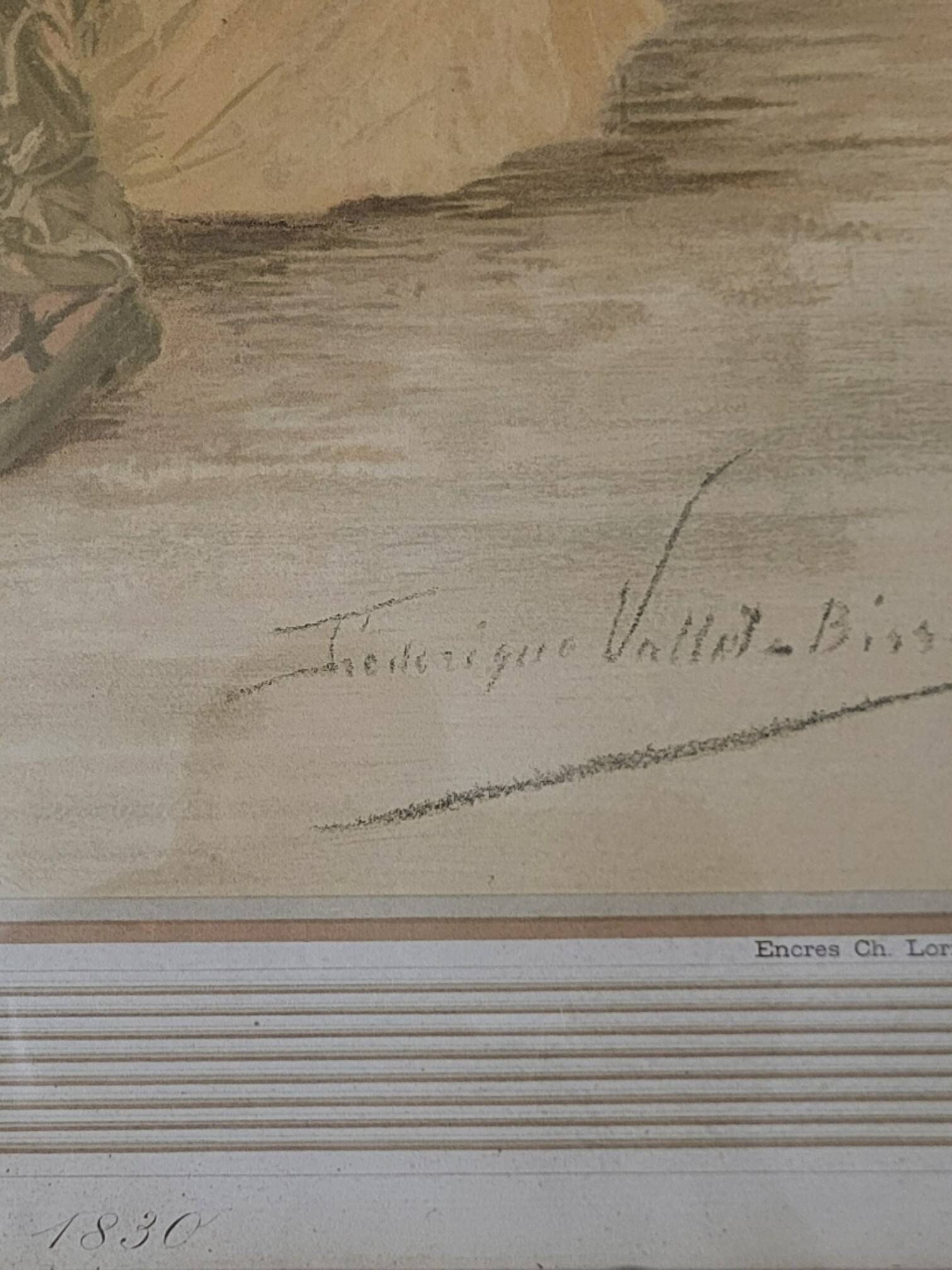 Lithograph, Frédérique Vallet-Bisson, Elegant, 1900s,