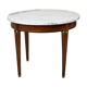 Round salon side table carrara marble mahogany bronze,  66cm