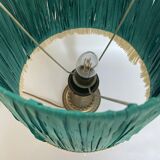 Brass and raffia lamp