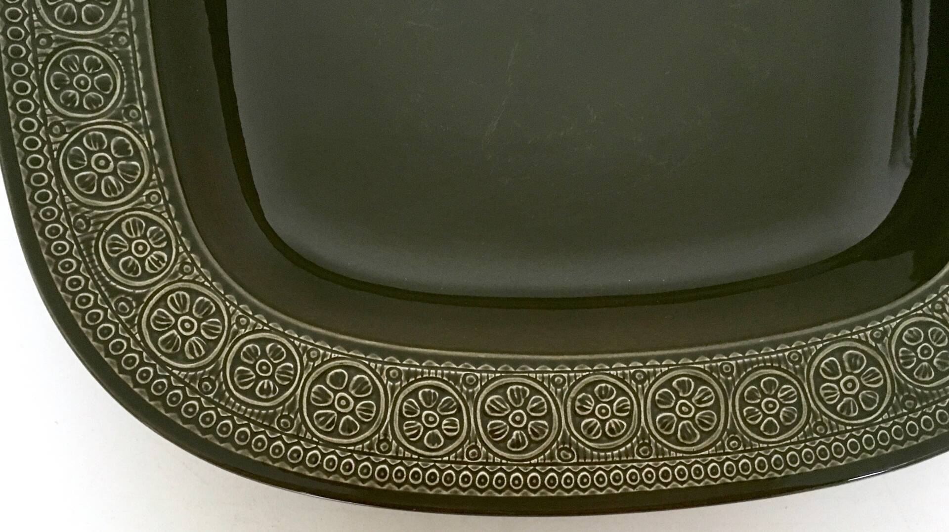 Five-Piece Black Earthenware Serving Set by Antonia Campi, Italy