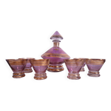 Schneider, Paris - Art Deco liqueur service in lilac tinted glass