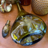 Vintage green glass decanter