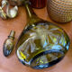 Vintage green glass carafe