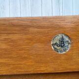 Double column curtained filing cabinet in oak, 1960