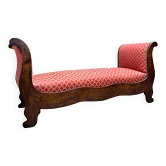 Bench, Mahogany Daybed, Restoration Period, 19th Century