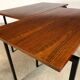 Minimalist walnut & steel stacking side tables, 1960s, Set of 2