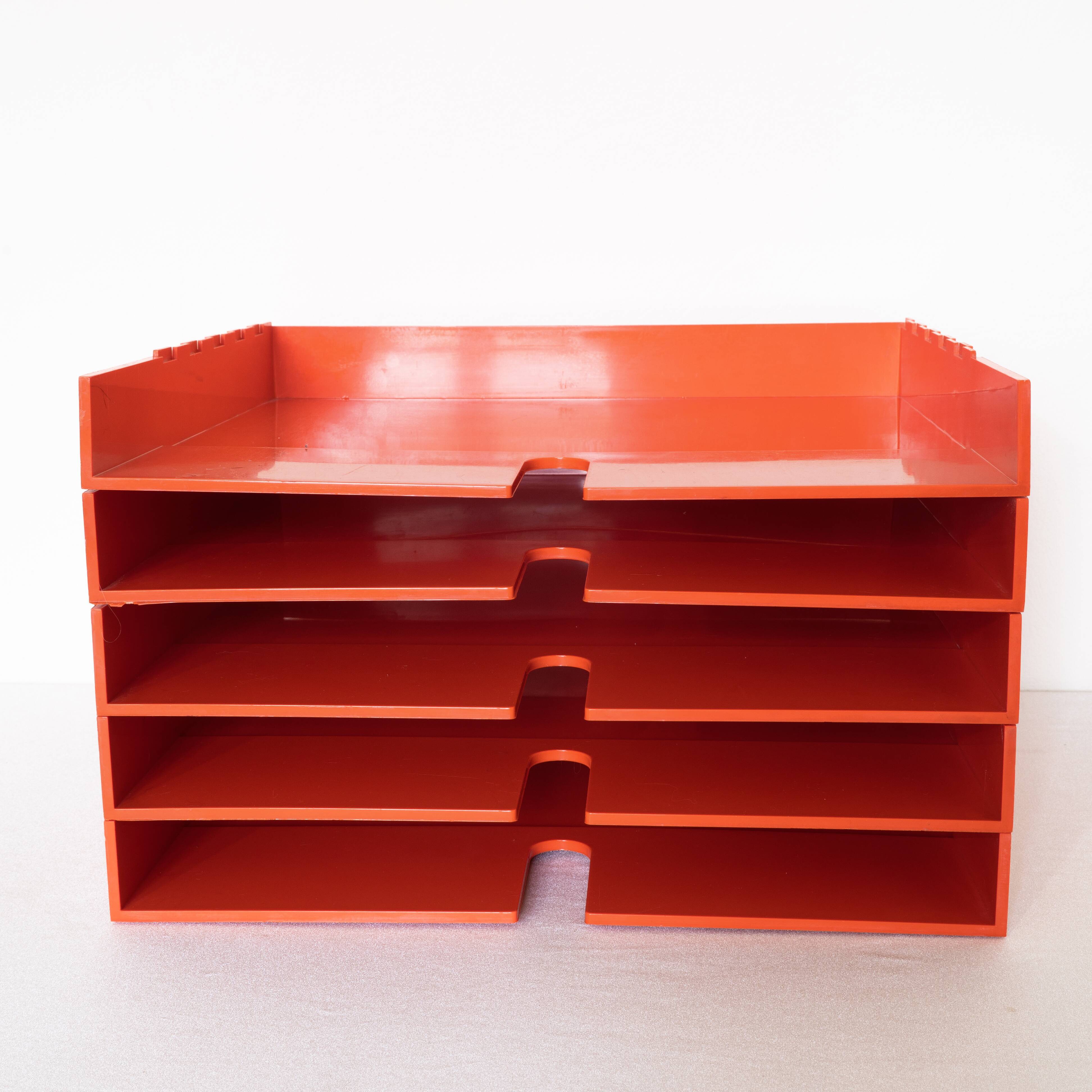 Orange office benches