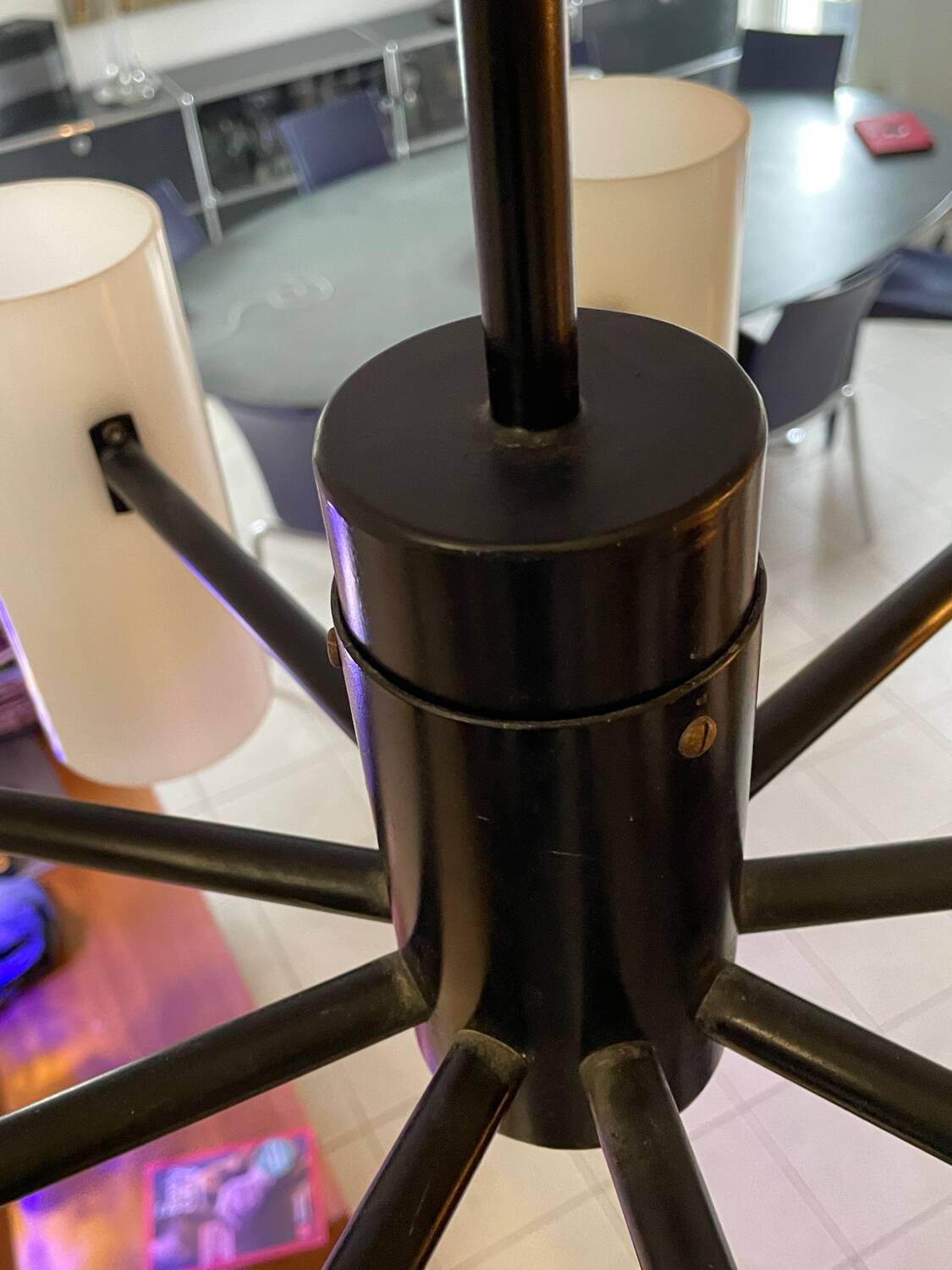 Vintage 9-light pendant light in Perspex