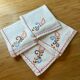 4 serviettes de table en coton brodées