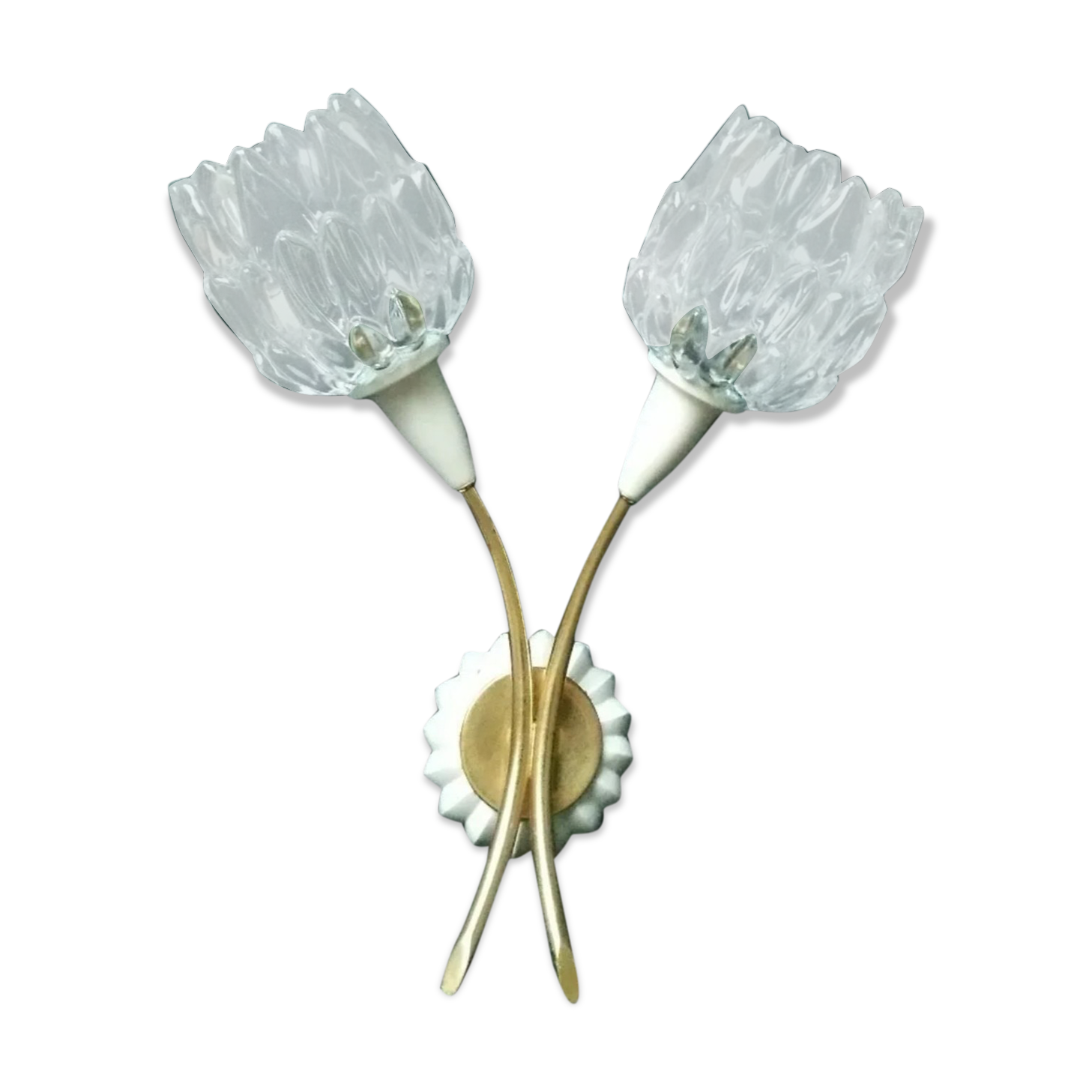 Applique artichauts métal doré et verre
