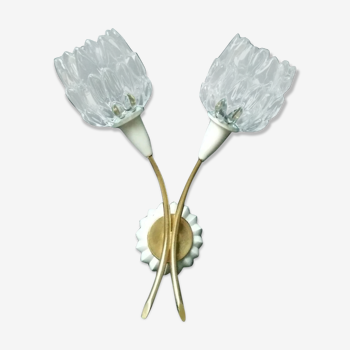 Sconce gold metal artichokes and glass