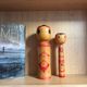Ancient signed Japanese Kokeshi – painted wood – Tōhoku – mid 20th century