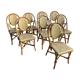 Set of 8 terrace chairs "bistro" in natural rattan beige braiding.