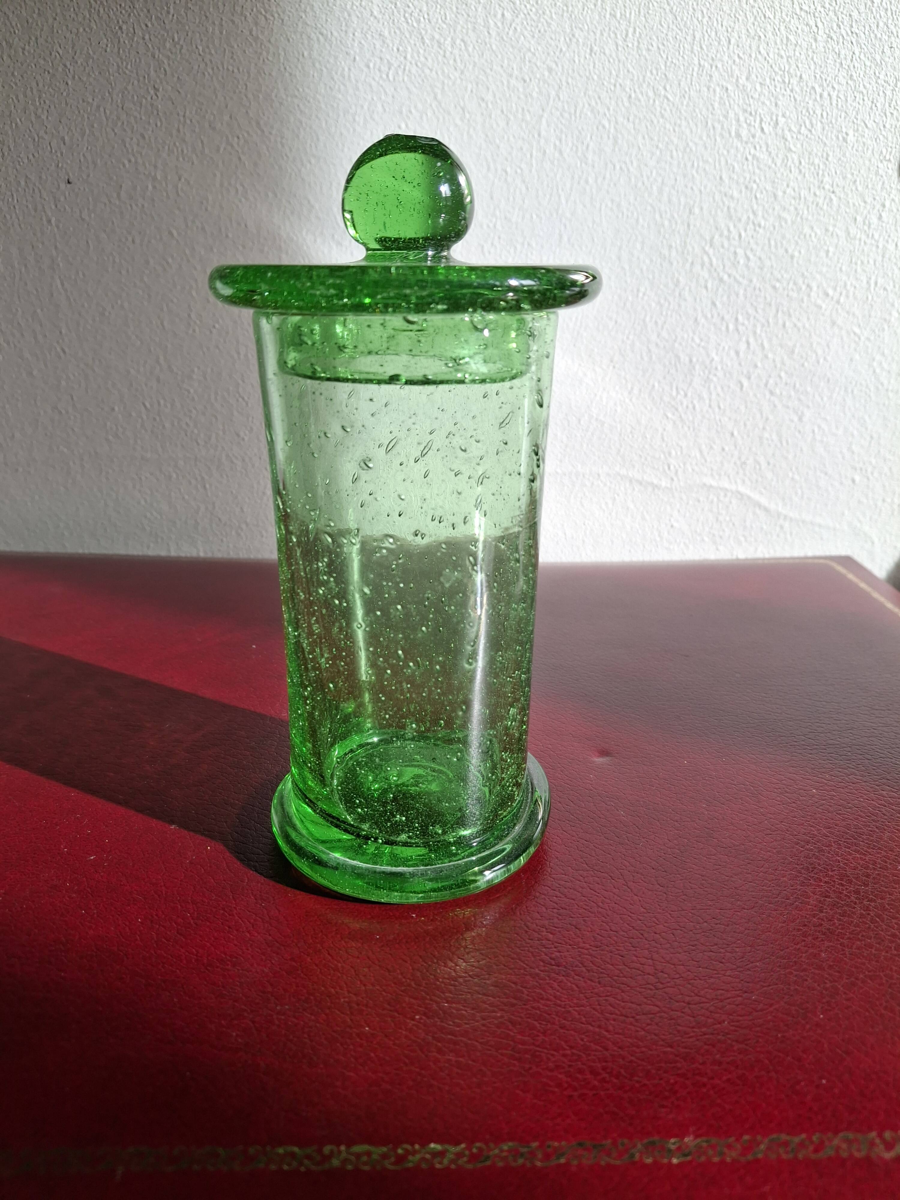 Candy dish for deserving children, Biot bubble glass, also known as an apothecary jar