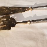 Silver-gilt metal fish service