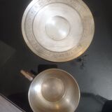 White metal plate and cup