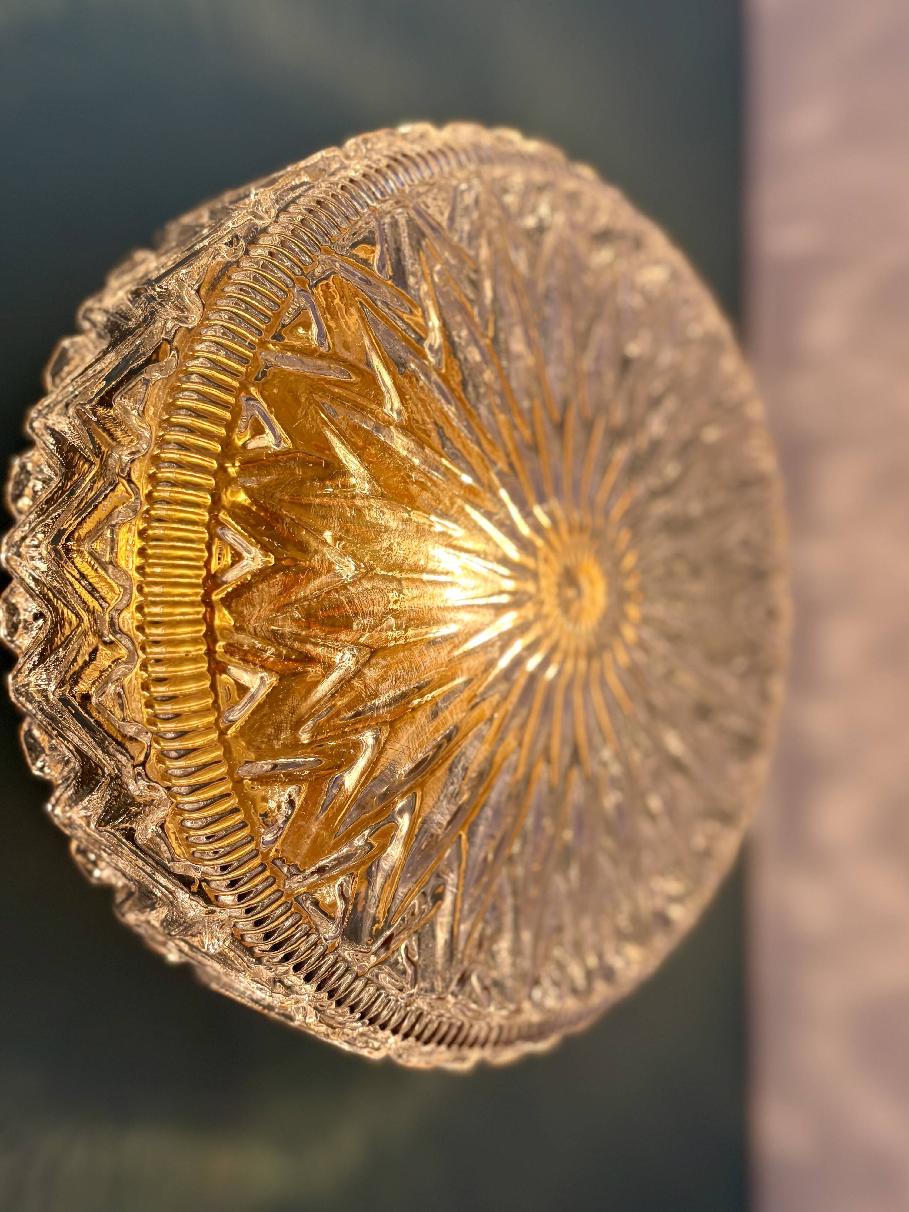 Vintage glass moulded globe wall/ceiling light.