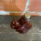 Vintage Brown Glazed Stoneware Squirrel-Shaped Bottle + Cork