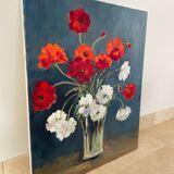 Peinture sur toile bouquet de fleurs dans un vase