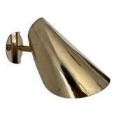 Applique vintage orientable, laiton massif, Suède 1970