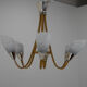 Mid-Century Wood & Glass Chandelier by Dřevo Humpolec, 1960s