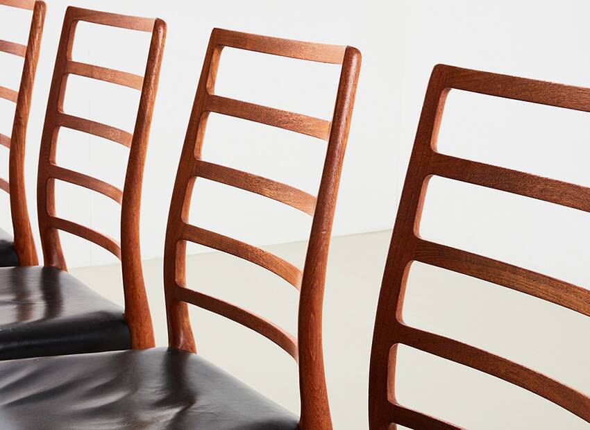 Niels Otto Moller Set of 4 Model 82 Dining Chairs for J.L. Mollers 1971