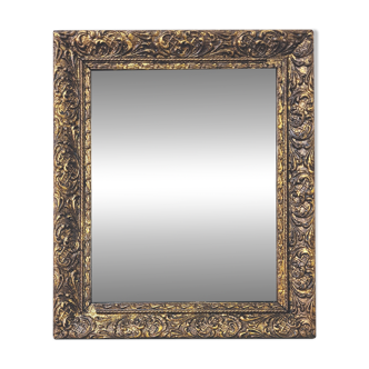 Small antique mirror in gilded stucco with gold leaf - "Isidore"