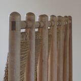 Set of 6 French Mid Century Naturalist Woven Highback Chairs in Solid Elm, 1960s