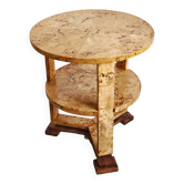 Table basse Art déco en bois de loupe 1930s