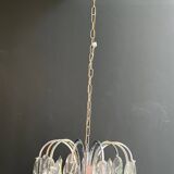 Lustre design en chrome et cristaux de Angelo Gaetano Sciolari. Vers 1970